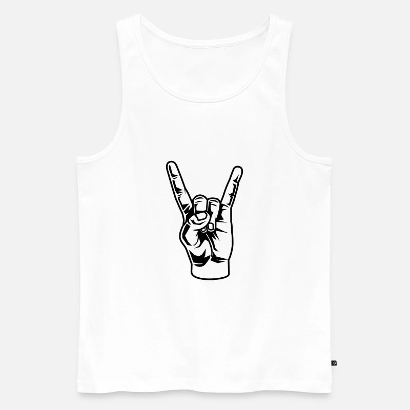 Rock 'n' Roll Hand - Männer Premium Bio Tank Top - Weiß