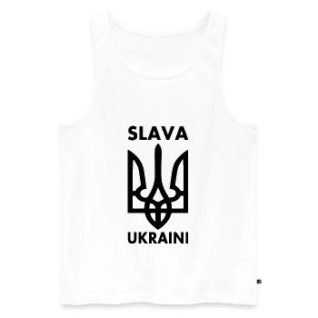 Ukraine - Männer Premium Bio Tank Top - Weiß - Vorne - AI Model Male 178 light (178cm)