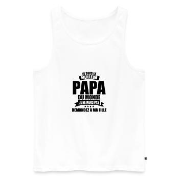 best dad birthday dad - Men's Premium Organic Tank Top - white - Front - AI Model Male 178 light (178cm)