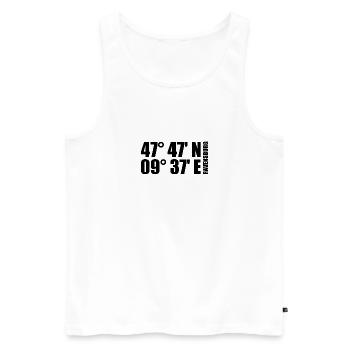 Ravensburg Koordinaten - Männer Premium Bio Tank Top - Weiß - Vorne - Michal (187cm)