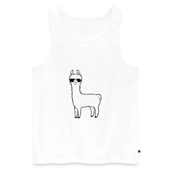Cool Sonnenbrille Alpaka - Männer Premium Bio Tank Top - Weiß - Vorne - Michal (187cm)