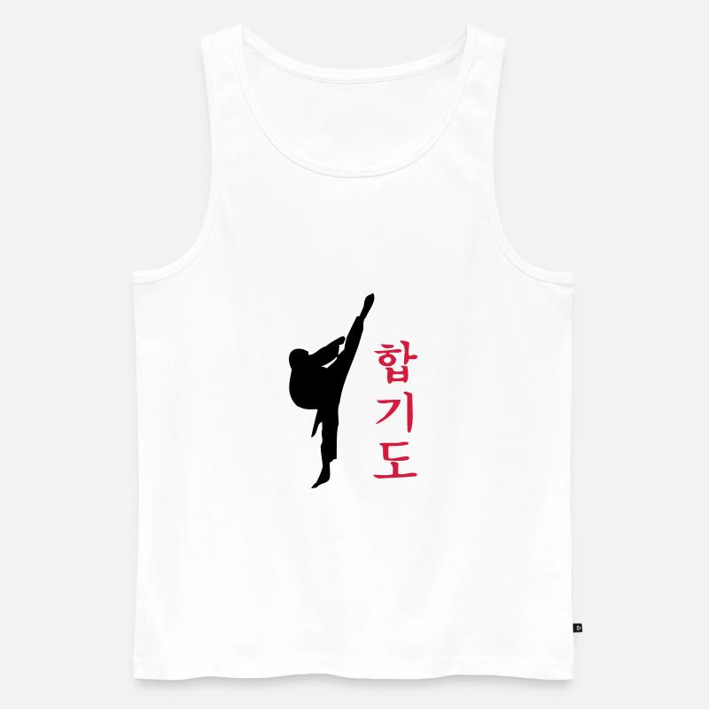 Hapkido Kick - Männer Premium Bio Tank Top - Weiß