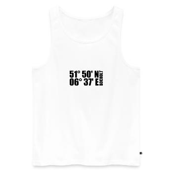 Bocholt Koordinaten - Männer Premium Bio Tank Top - Weiß - Vorne - Michal (187cm)