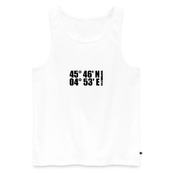 Villeurbanne Coordinates - Men's Premium Organic Tank Top - white - Front - Michal (187cm)