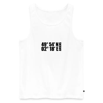 Amiens Koordinaten - Männer Premium Bio Tank Top - Weiß - Vorne - Michal (187cm)