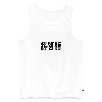 Nîmes Koordinaten - Männer Premium Bio Tank Top - Weiß - Vorne - Michal (187cm)