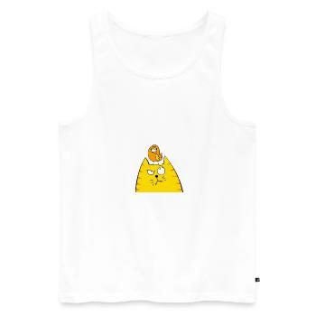 Chat - Débardeur bio Premium Homme - blanc - Devant - Michal (187cm)