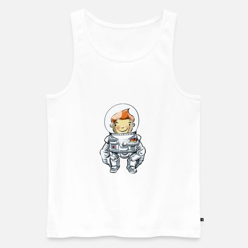 Junger Astronaut - Männer Premium Bio Tank Top - Weiß
