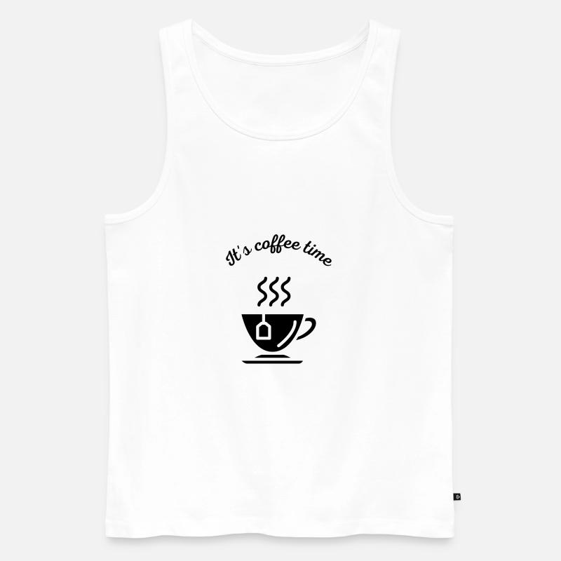 It's coffee time Kaffeezeit - Männer Premium Bio Tank Top - Weiß