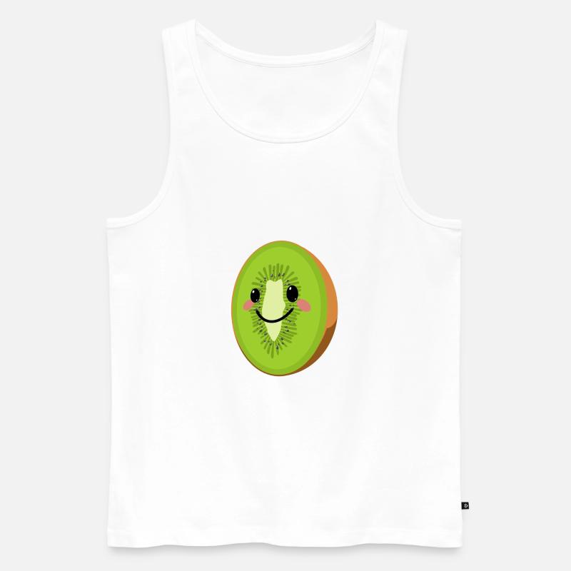 Kiwi - Männer Premium Bio Tank Top - Weiß