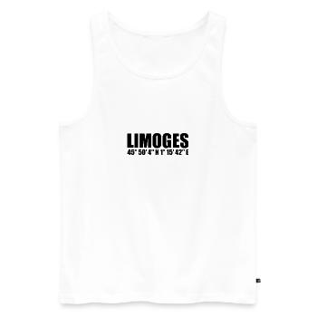 Coordonnées de Limoges - Débardeur bio Premium Homme - blanc - Devant - Michal (187cm)