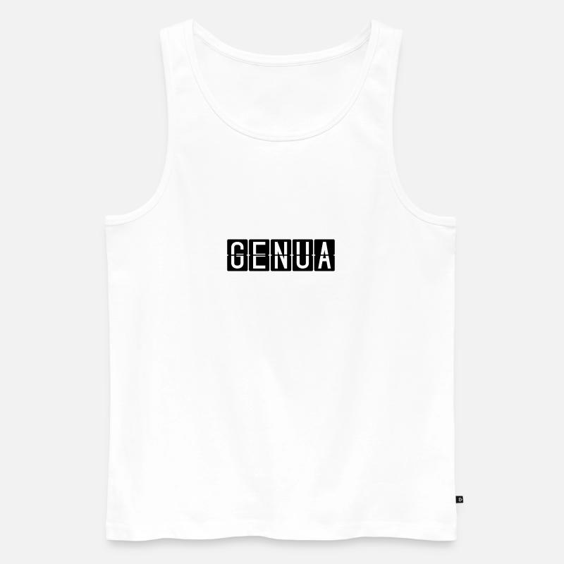 Genua Flughafentafel - Männer Premium Bio Tank Top - Weiß