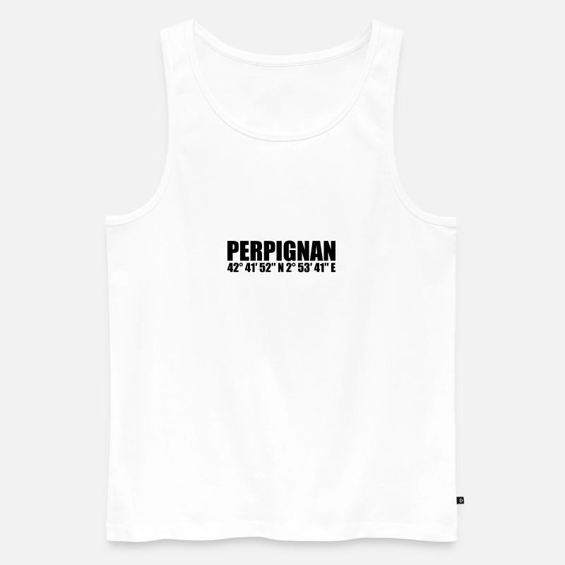 Perpignan coordinates - Men's Premium Organic Tank Top - white