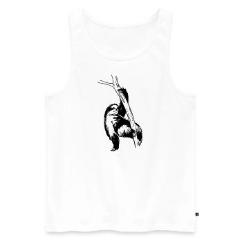 Sloth sloth illustration drawing - Men's Premium Organic Tank Top - white - Front - AI Model Male 178 light (178cm)