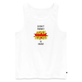 Super Teacher / Super Lehrer - Männer Premium Bio Tank Top - Weiß - Vorne - Michal (187cm)