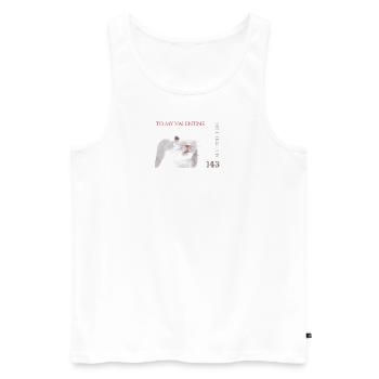 Timbre de la Saint-Valentin pour la Saint-Valentin - Débardeur bio Premium Homme - blanc - Devant - Michal (187cm)