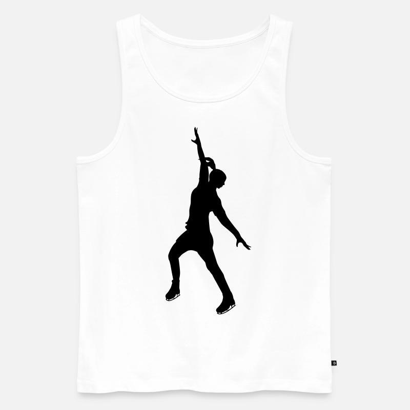 Eiskunst in schwarzer Stille - Männer Premium Bio Tank Top - Weiß