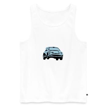 Rally car, race car - Débardeur bio Premium Homme - blanc - Devant - AI Model Male 178 light (178cm)