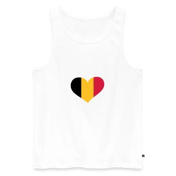 Belgien Herz; Heart Belgium - Débardeur bio Premium Homme - blanc - Devant - Michal (187cm)