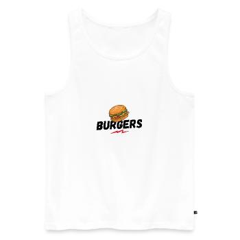 Burgers, Burgers, Hamburgers, BBQ, Grilling, Barbecue - Men's Premium Organic Tank Top - white - Front - AI Model Male 178 light (178cm)