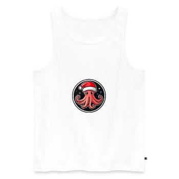 Octopus Christmas X-Mas - Men's Premium Organic Tank Top - white - Front - Michal (187cm)