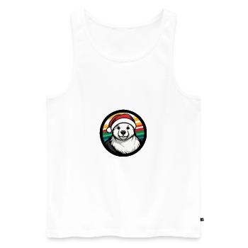 Polar Bear Christmas X-Mas - Men's Premium Organic Tank Top - white - Front - AI Model Male 178 light (178cm)