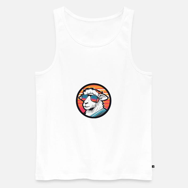 Schaf Comic Cool Sommer - Männer Premium Bio Tank Top - Weiß