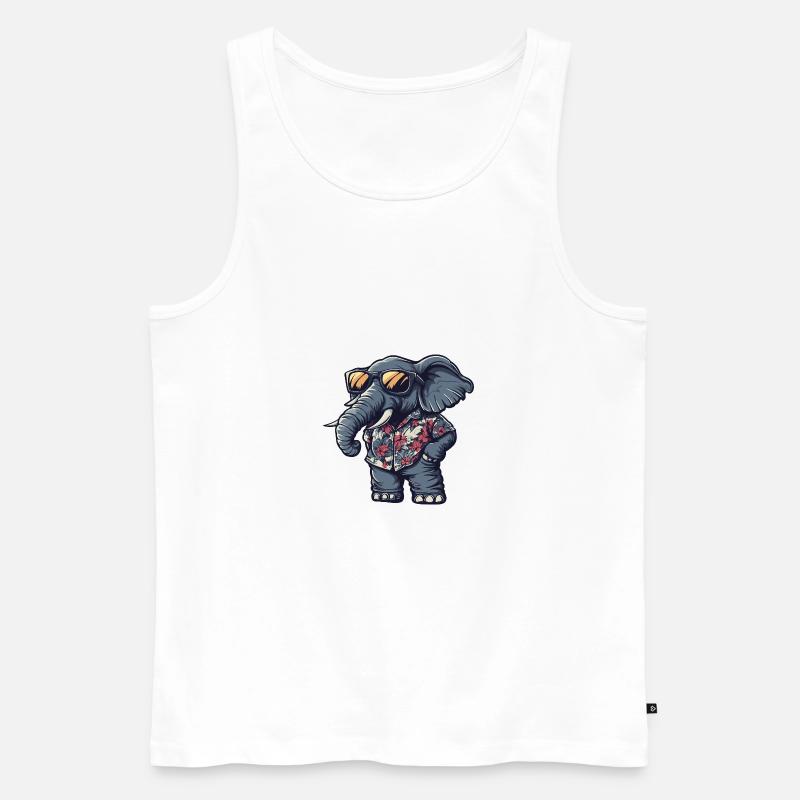 Mammut Comic Urlaub - Männer Premium Bio Tank Top - Weiß