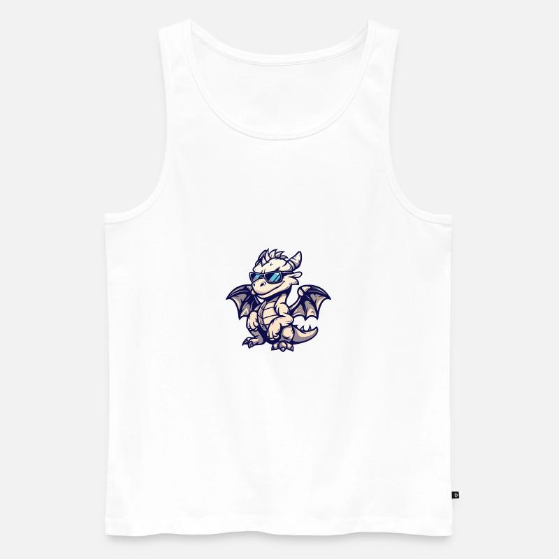 Drache Tier - Männer Premium Bio Tank Top - Weiß
