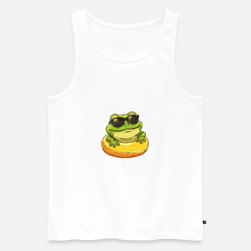 Frosch Comic Cool - Männer Premium Bio Tank Top - Weiß
