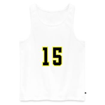 Maillot à 15 numéros - Débardeur bio Premium Homme - blanc - Devant - Michal (187cm)