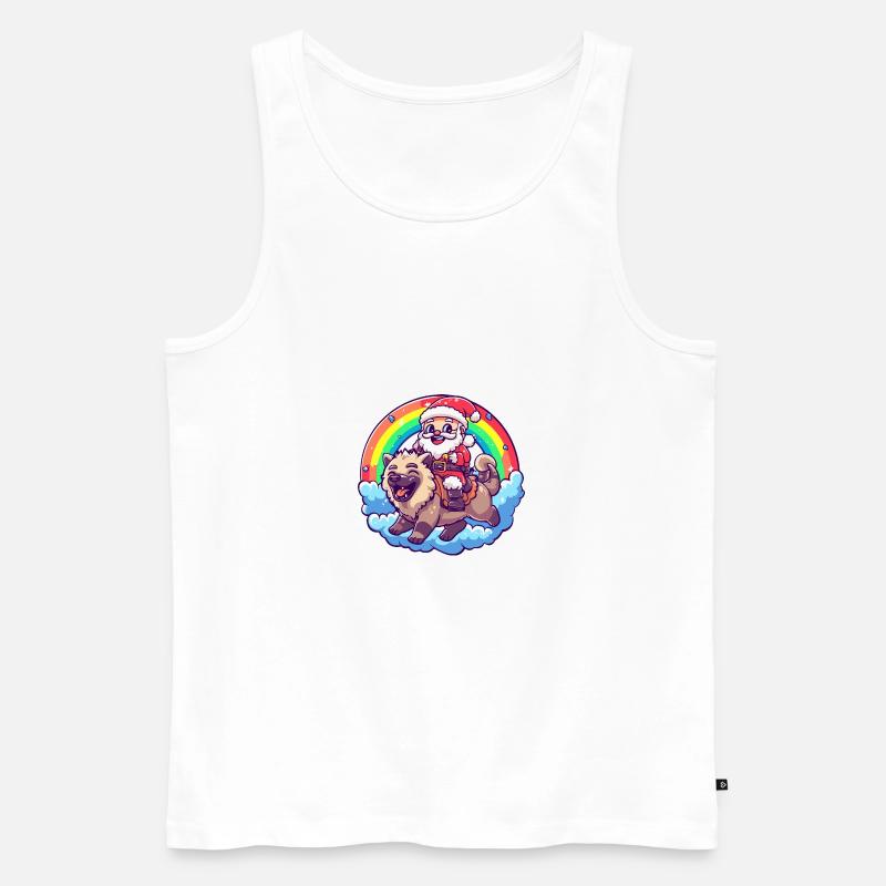 Hyäne Weihnachtsmann Regenbogen - Männer Premium Bio Tank Top - Weiß