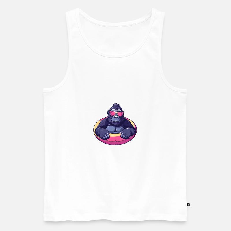 Gorilla Comic Cool - Männer Premium Bio Tank Top - Weiß
