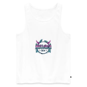 Mallorca Crew Bunt - Männer Premium Bio Tank Top - Weiß - Vorne - AI Model Male 178 light (178cm)