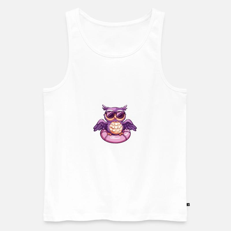 Eule Comic Cool - Männer Premium Bio Tank Top - Weiß