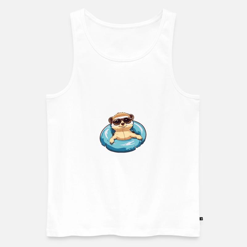 Erdmännchen Comic Cool - Männer Premium Bio Tank Top - Weiß
