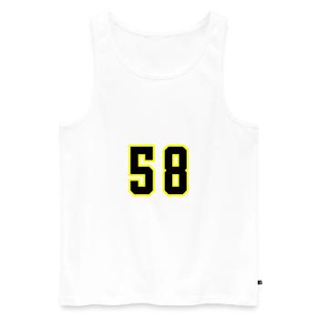 Maillot à 58 numéros - Débardeur bio Premium Homme - blanc - Devant - Michal (187cm)