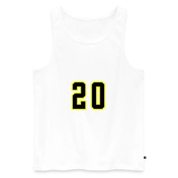 20 Zahl Trikot - Männer Premium Bio Tank Top - Weiß - Vorne - Michal (187cm)