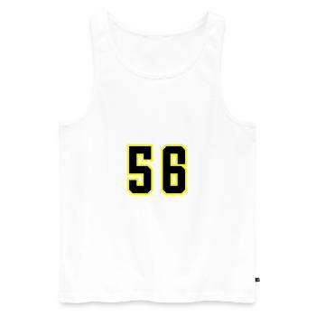 56 Zahl Trikot - Männer Premium Bio Tank Top - Weiß - Vorne - Michal (187cm)