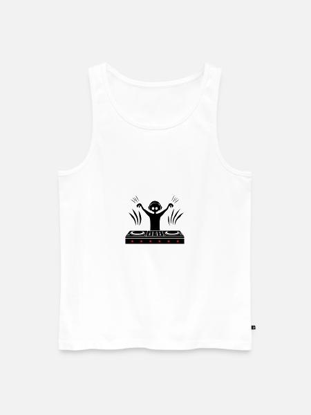 DJ Turntables Disc Jockey - Männer Premium Bio Tank Top - Weiß