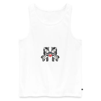 Zebra Paar Valentinstag - Männer Premium Bio Tank Top - Weiß - Vorne - Michal (187cm)