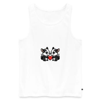 Skunk Couple Saint-Valentin - Débardeur bio Premium Homme - blanc - Devant - Michal (187cm)