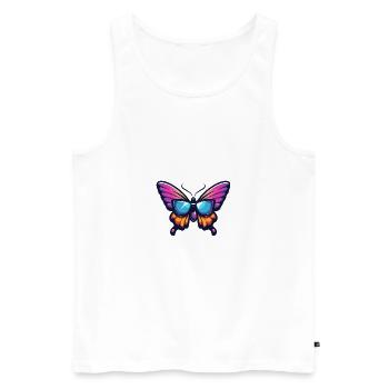 Animal papillon - Débardeur bio Premium Homme - blanc - Devant - Michal (187cm)