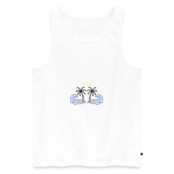 Ile Mer Soleil - Débardeur bio Premium Homme - blanc - Devant - Michal (187cm)