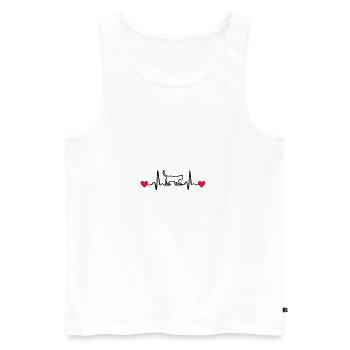 Katze, Kätzchen und Herzschlag - Männer Premium Bio Tank Top - Weiß - Vorne - Michal (187cm)
