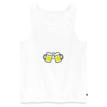 Bier Anstossen Prost - Männer Premium Bio Tank Top - Weiß - Vorne - AI Model Male 178 light (178cm)