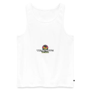 Teneriffa 2025 Urlaub Palmen - Männer Premium Bio Tank Top - Weiß - Vorne - Michal (187cm)