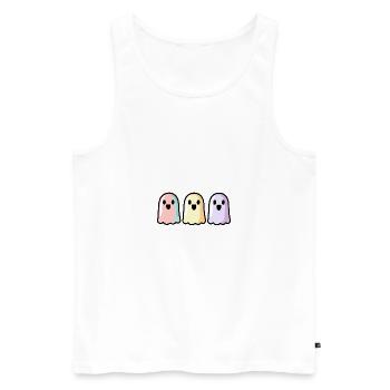 Geister Halloween Bunt - Männer Premium Bio Tank Top - Weiß - Vorne - Michal (187cm)