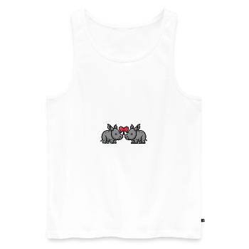Rhino Couple Saint-Valentin - Débardeur bio Premium Homme - blanc - Devant - Michal (187cm)