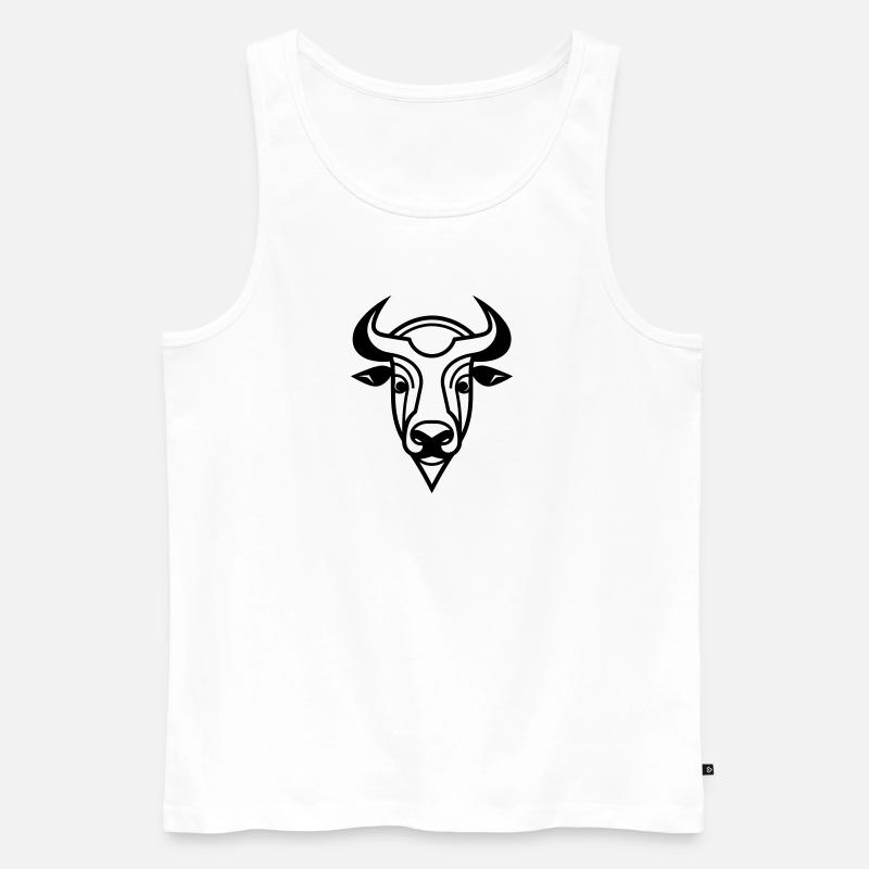 Büffel - Männer Premium Bio Tank Top - Weiß